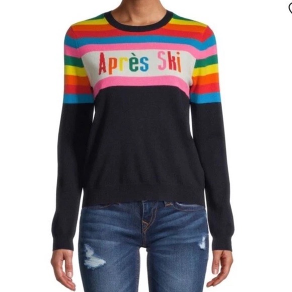 Chinti and Parker Apres Ski Sweater Small S 100% Cashmere Striped Pullover Top - Picture 1 of 8